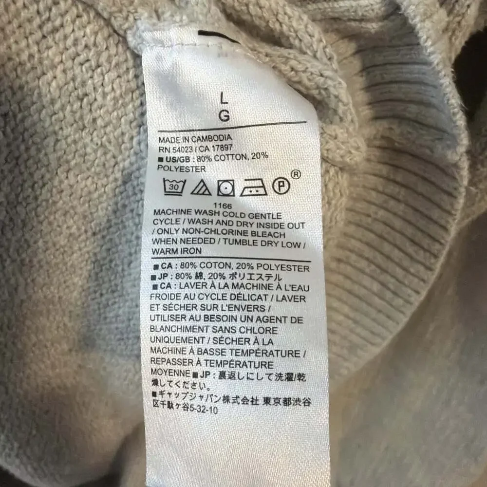 Banana Republic Textured Henley Shirt Mens L Gray Knit preppy coastal style